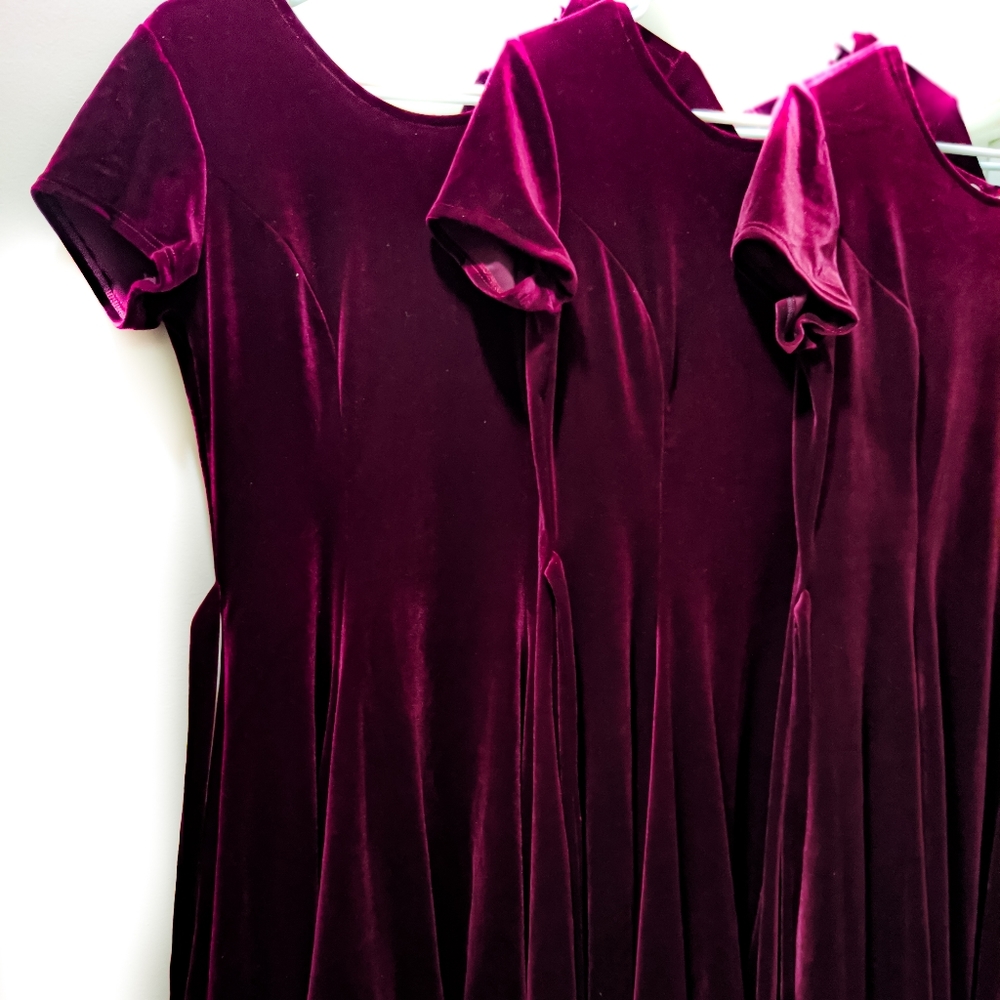 Velvet Bridesmaid Boho Dresses Cranberry Maroon